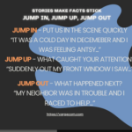 Jump In, Jump Up, Jump Out – Stories Make Facts Stick